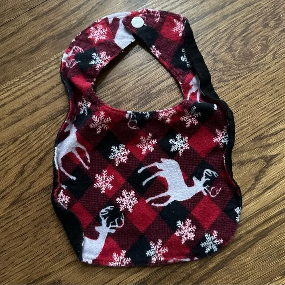Flannel bibs - winter/holiday/Christmas (set of 6)
